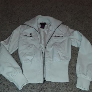 White faux leather jacket